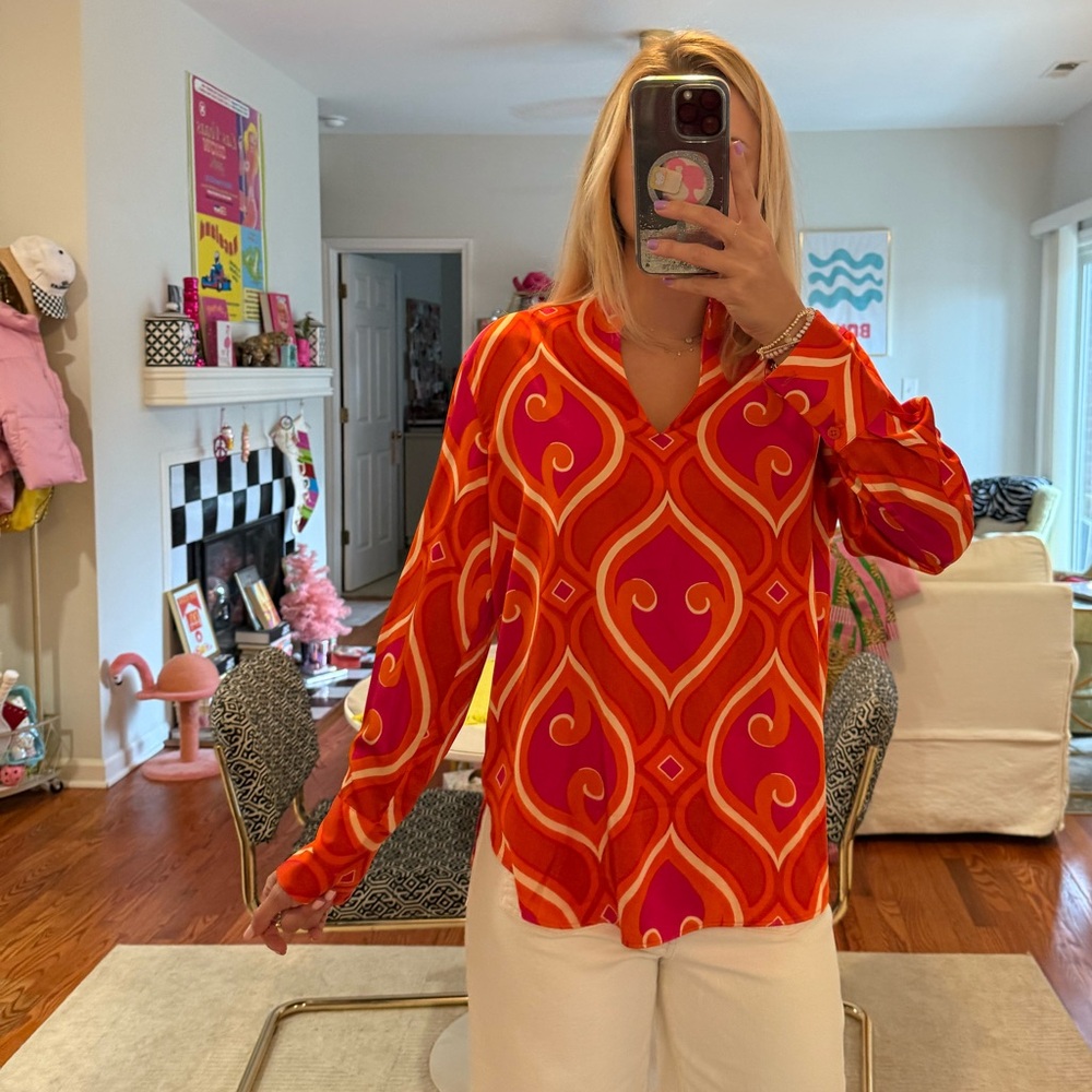 RACHEL ZOE PRINTED BLOUSE SIZE XS - Picture 7 of 7
